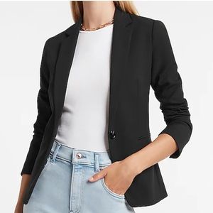 Supersoft Twill Notch Collar One Button Blazer